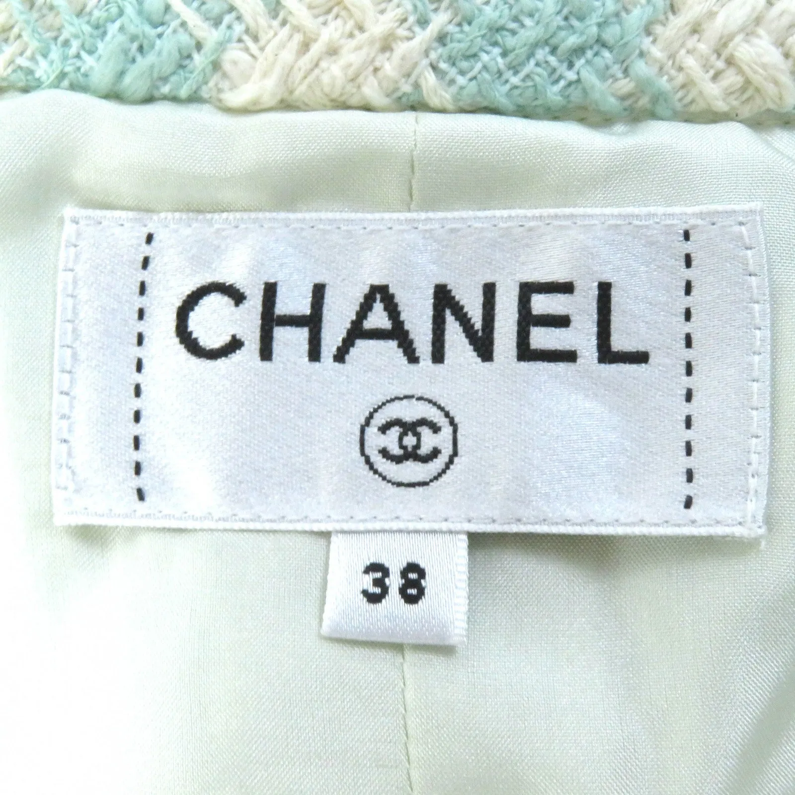 Chanel Cotton Silk Check Skirt Beaded Buttons