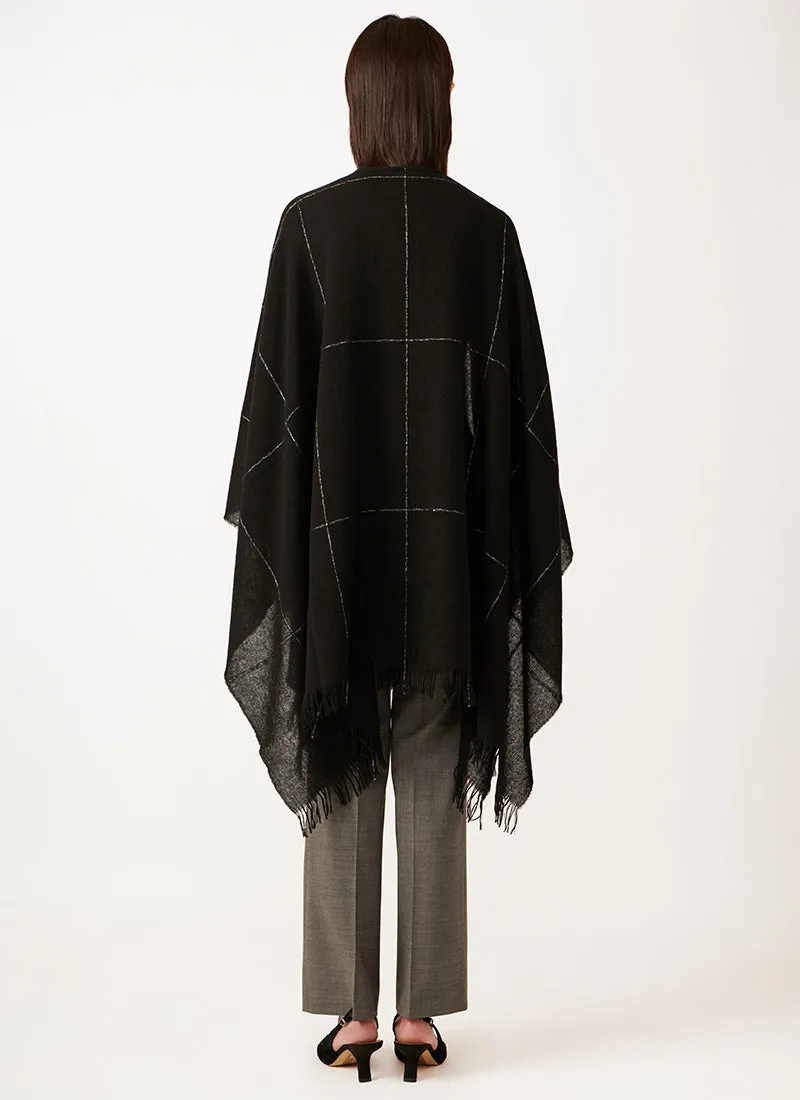 Checked Wool Cape