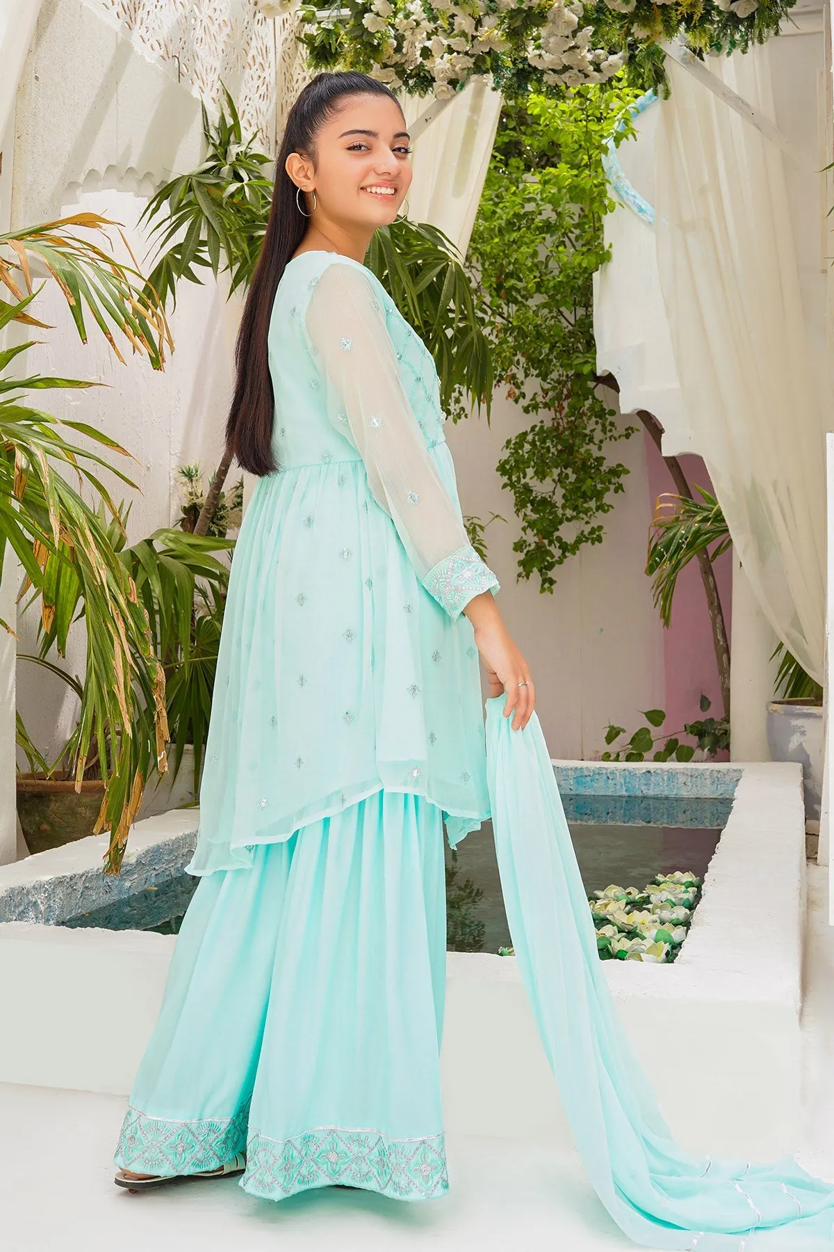 Chiffon Embroidered 3 Pc Suit