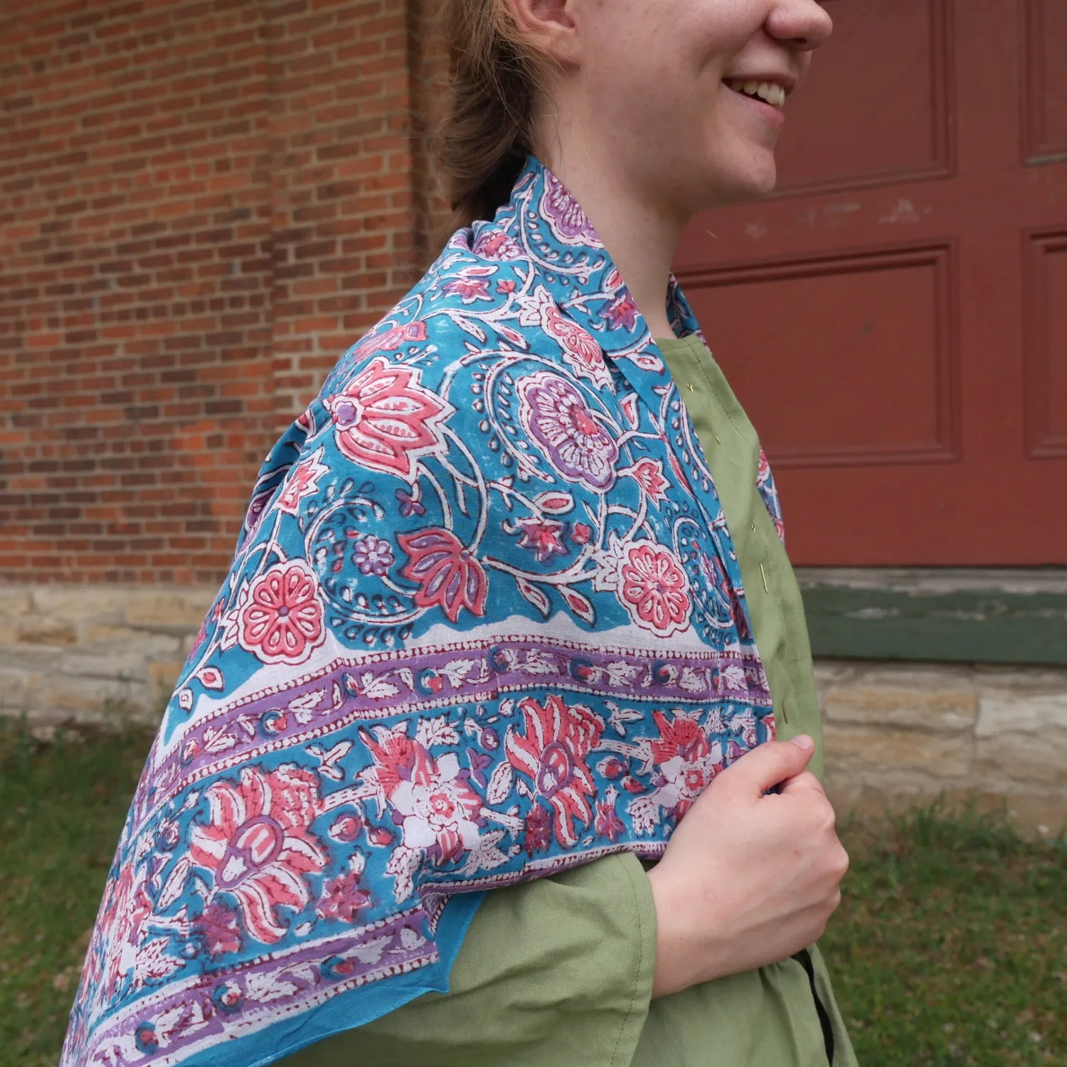 Colorful Block Printed Kerchief