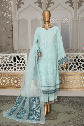 Cortesia by Hz Unstitched 3 Piece Luxury Chiffon Collection'2023-08-Oceanic Hues