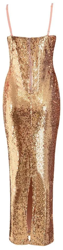 Cross-Embellished Sequin Dress