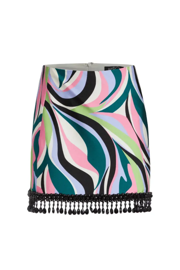 Delos Beaded Mini Skirt Black Multi