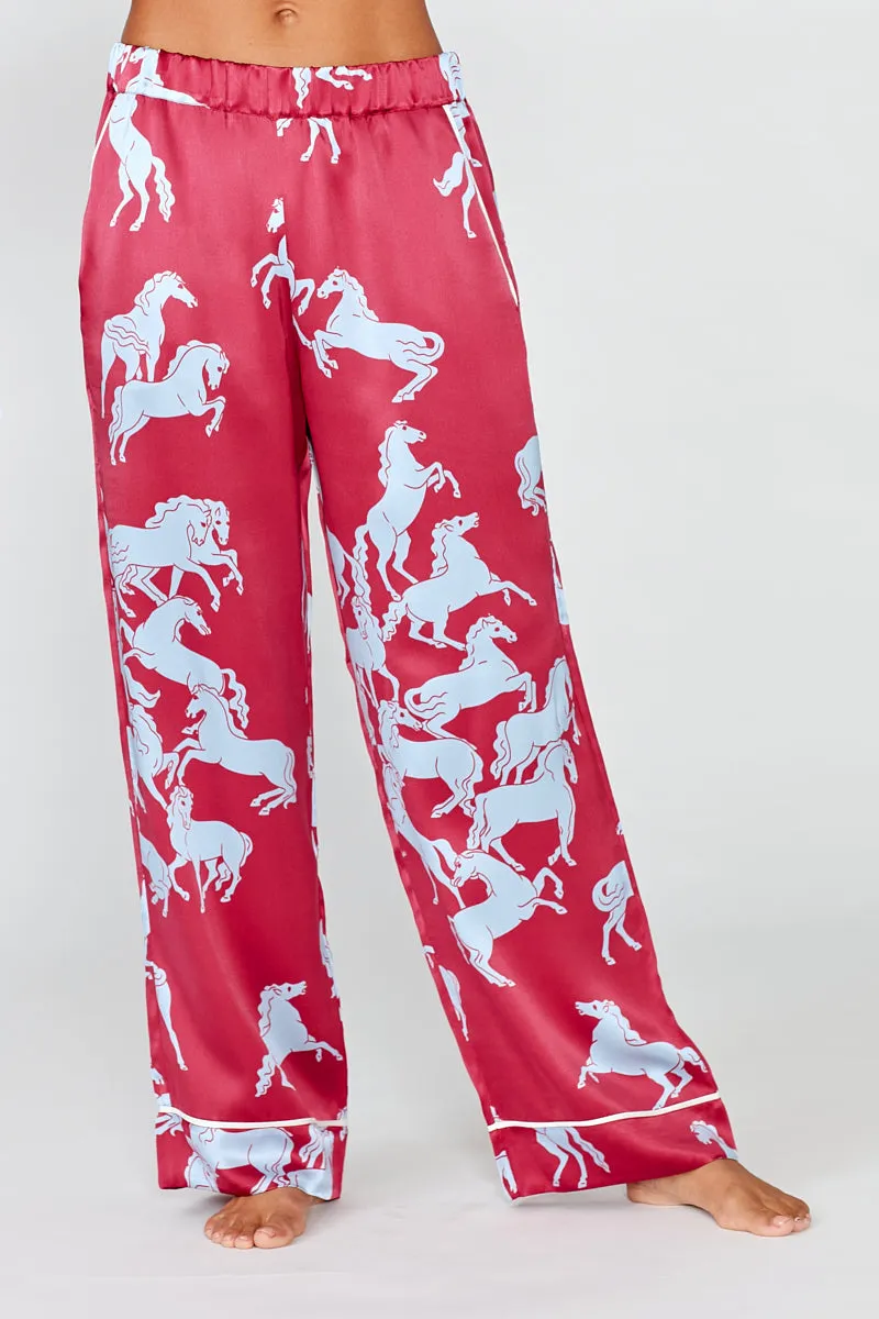 Dietrich Silk Pyjama Set - Camargue Red Horse Print