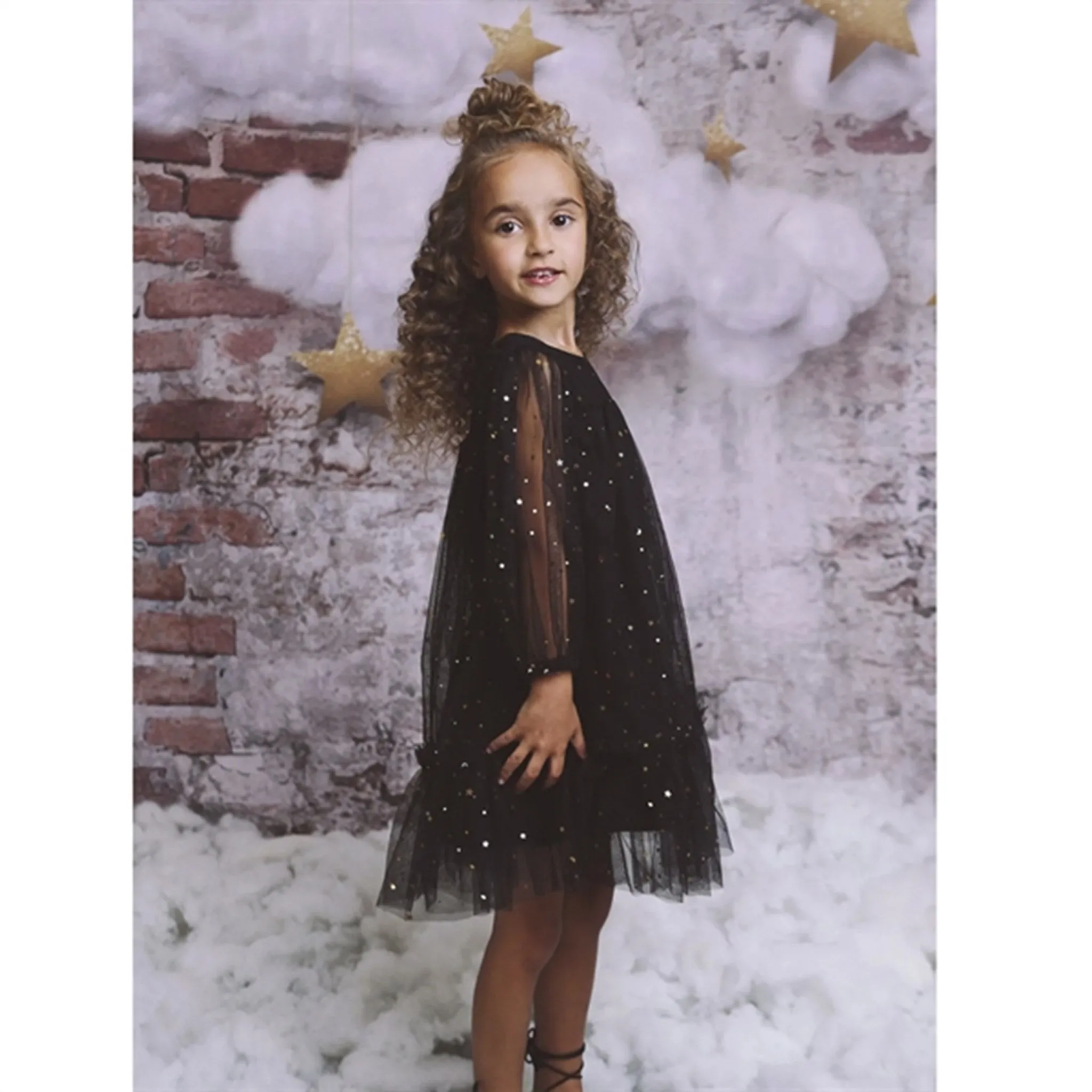 Dolly by Le Petit Tom Stars & Moon Tulle Empress Dress Black