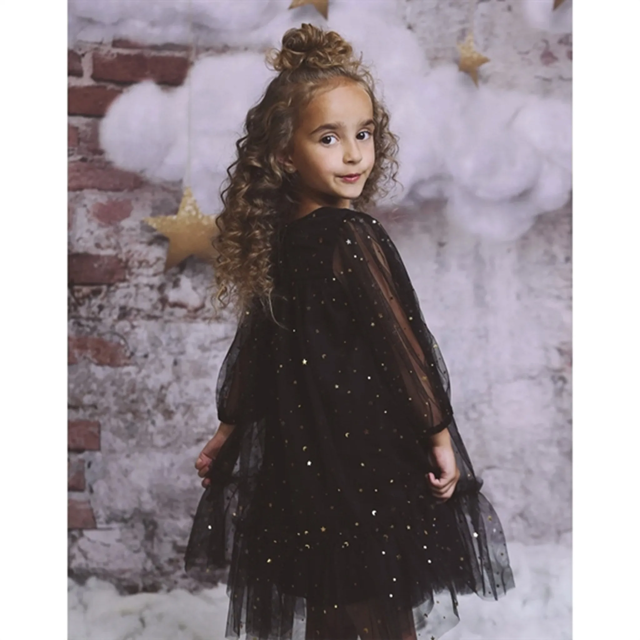 Dolly by Le Petit Tom Stars & Moon Tulle Empress Dress Black