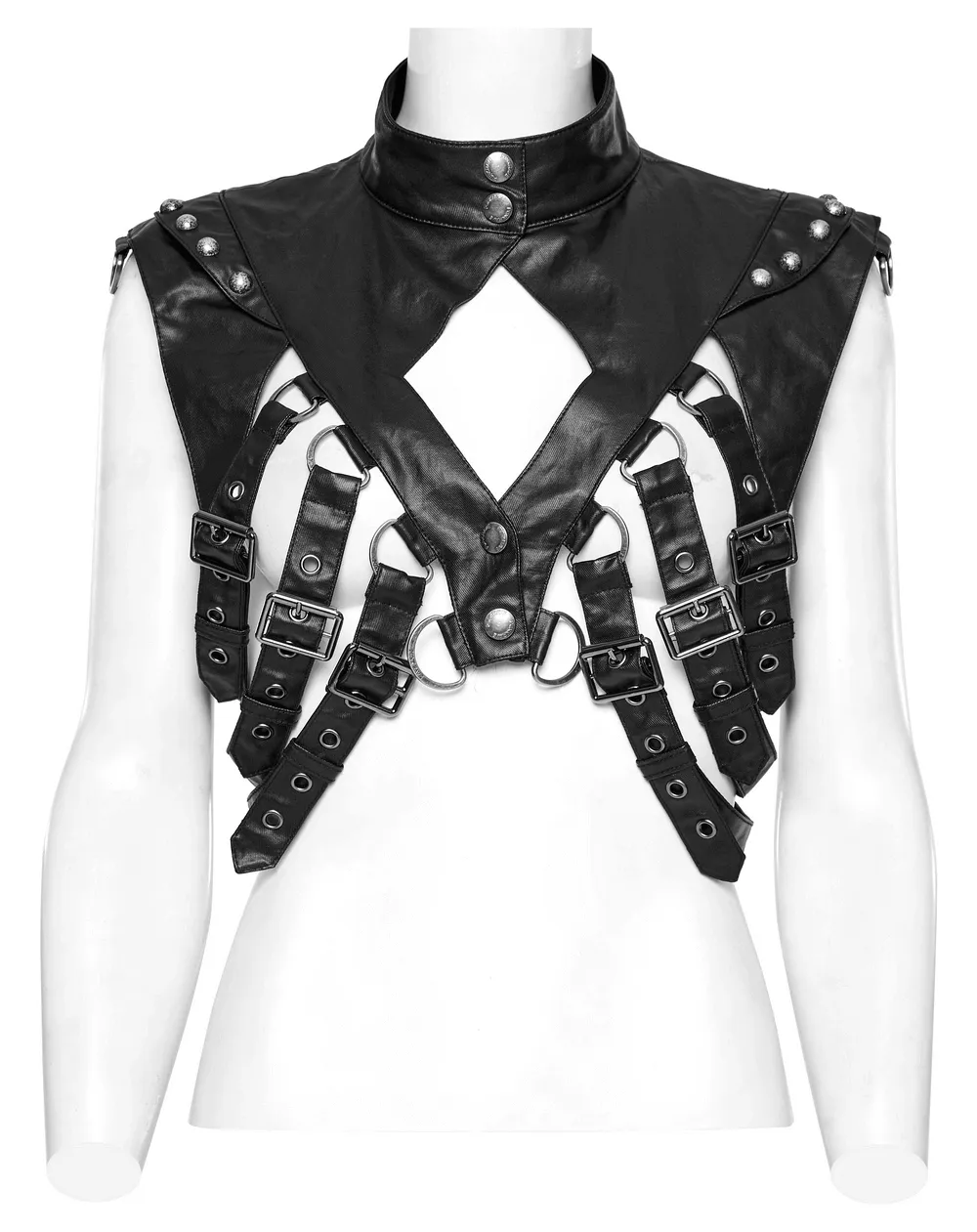 Edgy Punk Cape with Adjustable Buckles And Sleeves