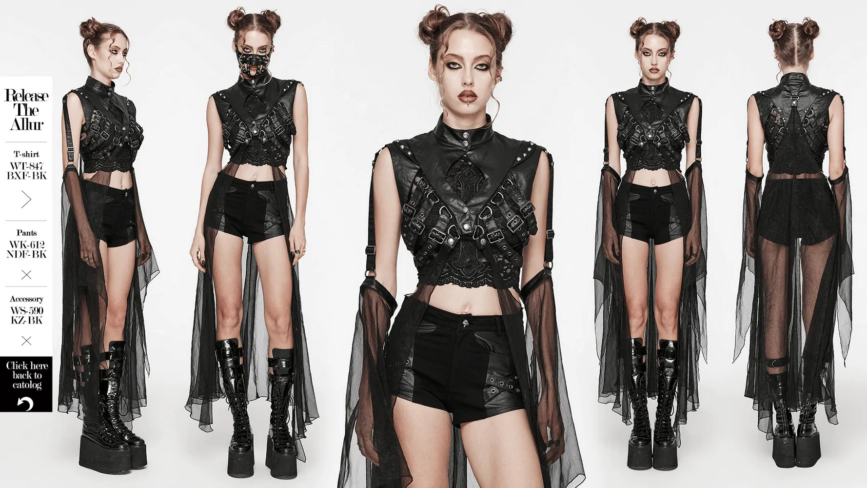 Edgy Punk Cape with Adjustable Buckles And Sleeves