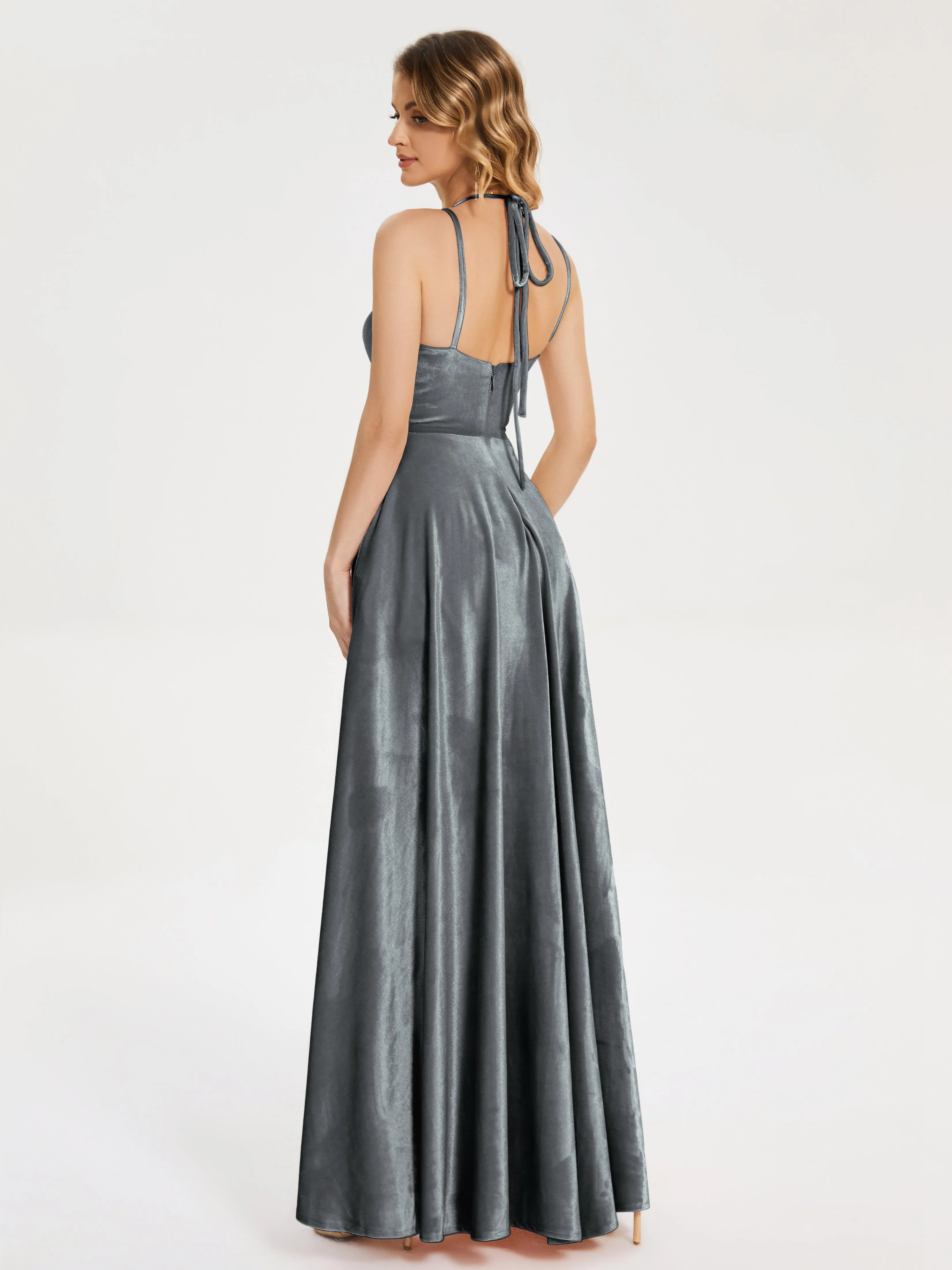 Elsie Modest Split Velvet Dresses