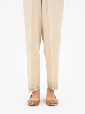 Embroidered Raw Silk Trouser (Pret)