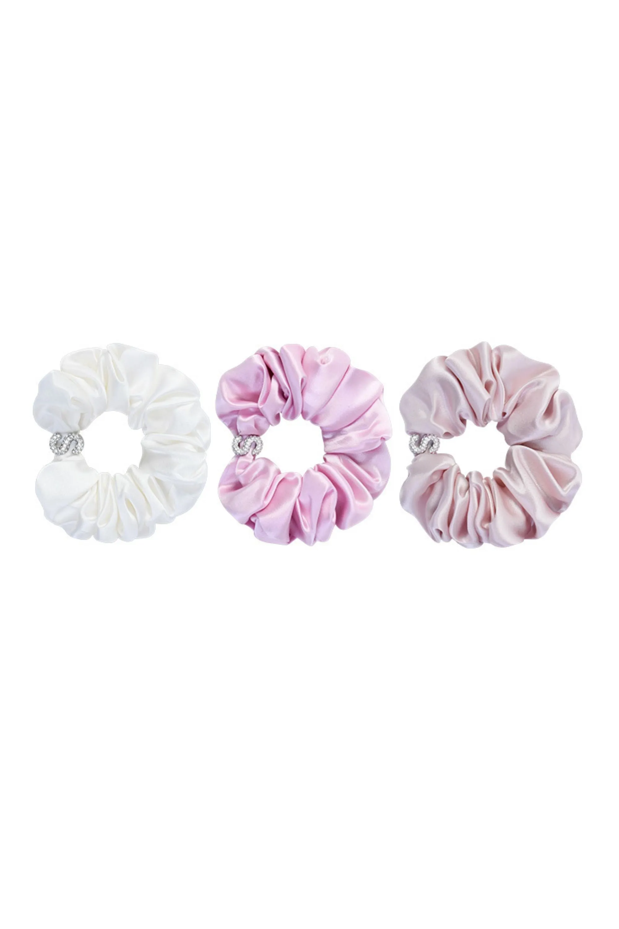 Flame Collection Diamond Studded Candyfloss Scrunchies Set