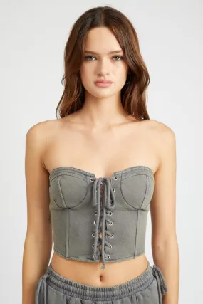 French Terry Strapless Bustier Top