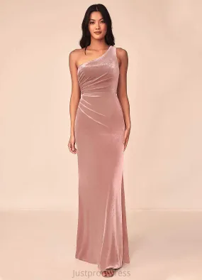 Giovanna Floor Length Sleeveless Natural Waist Velvet A-Line/Princess V-Neck Bridesmaid Dresses