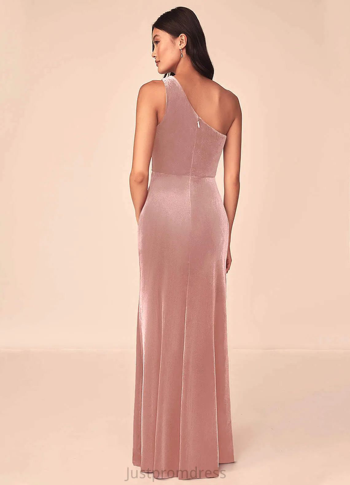 Giovanna Floor Length Sleeveless Natural Waist Velvet A-Line/Princess V-Neck Bridesmaid Dresses