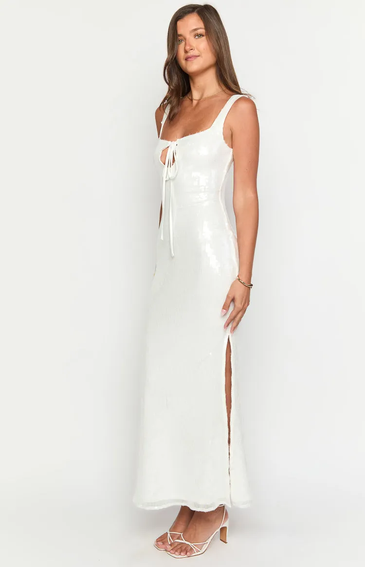 Kruze White Sequin Maxi Dress