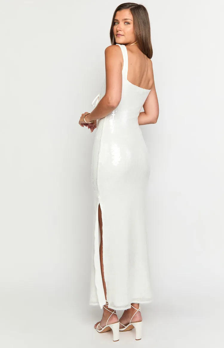 Kruze White Sequin Maxi Dress