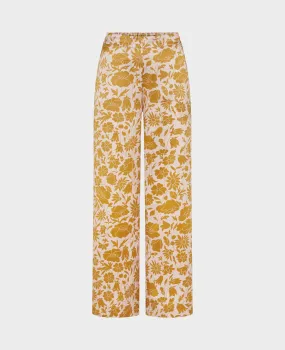 Liberty Print Silk Satin Palazzo Trousers