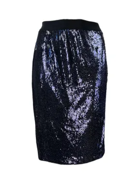 Marina Rinaldi Women's Navy Blue Orafo Beaded Straight Skirt NWT