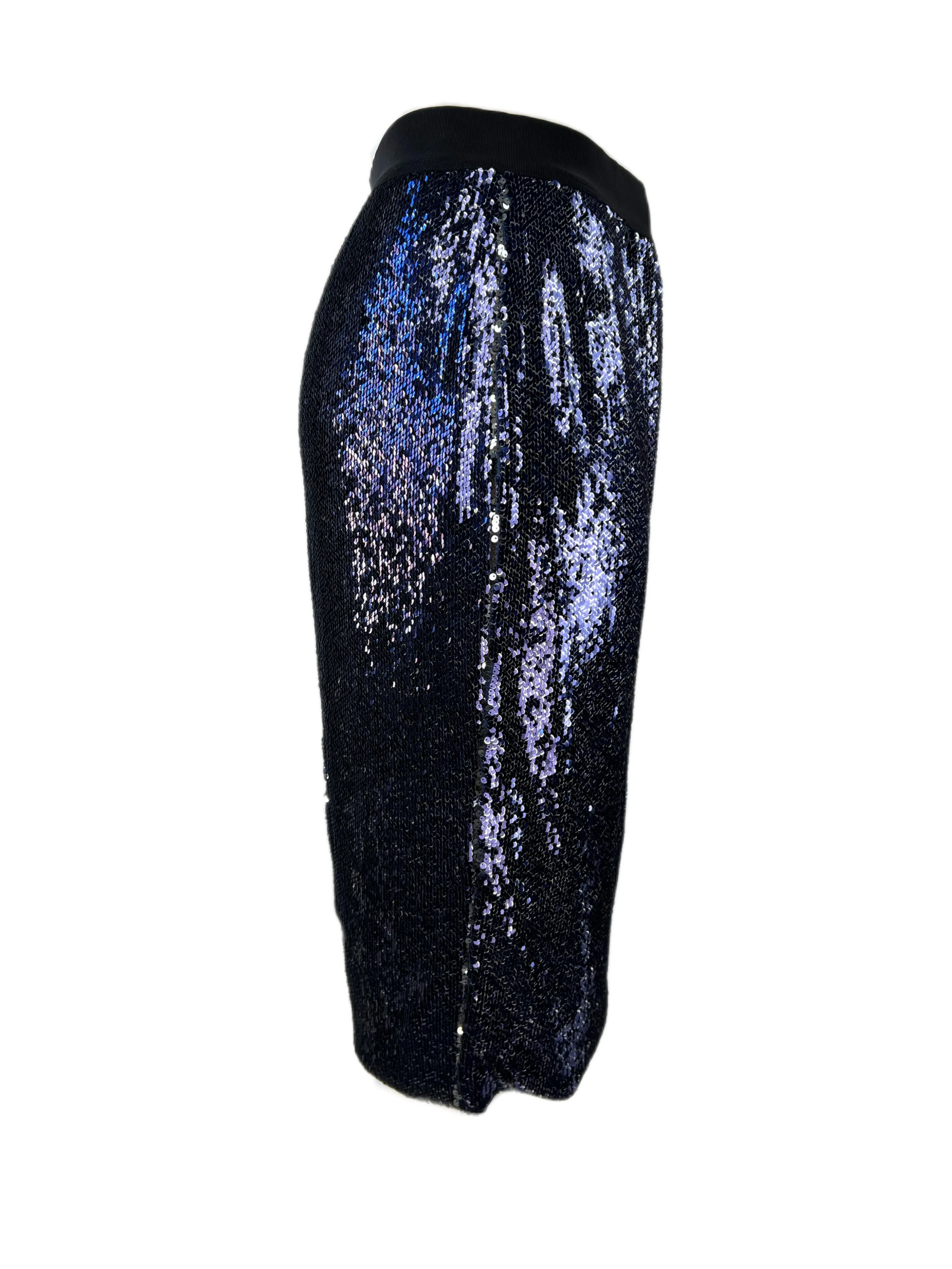 Marina Rinaldi Women's Navy Blue Orafo Beaded Straight Skirt NWT