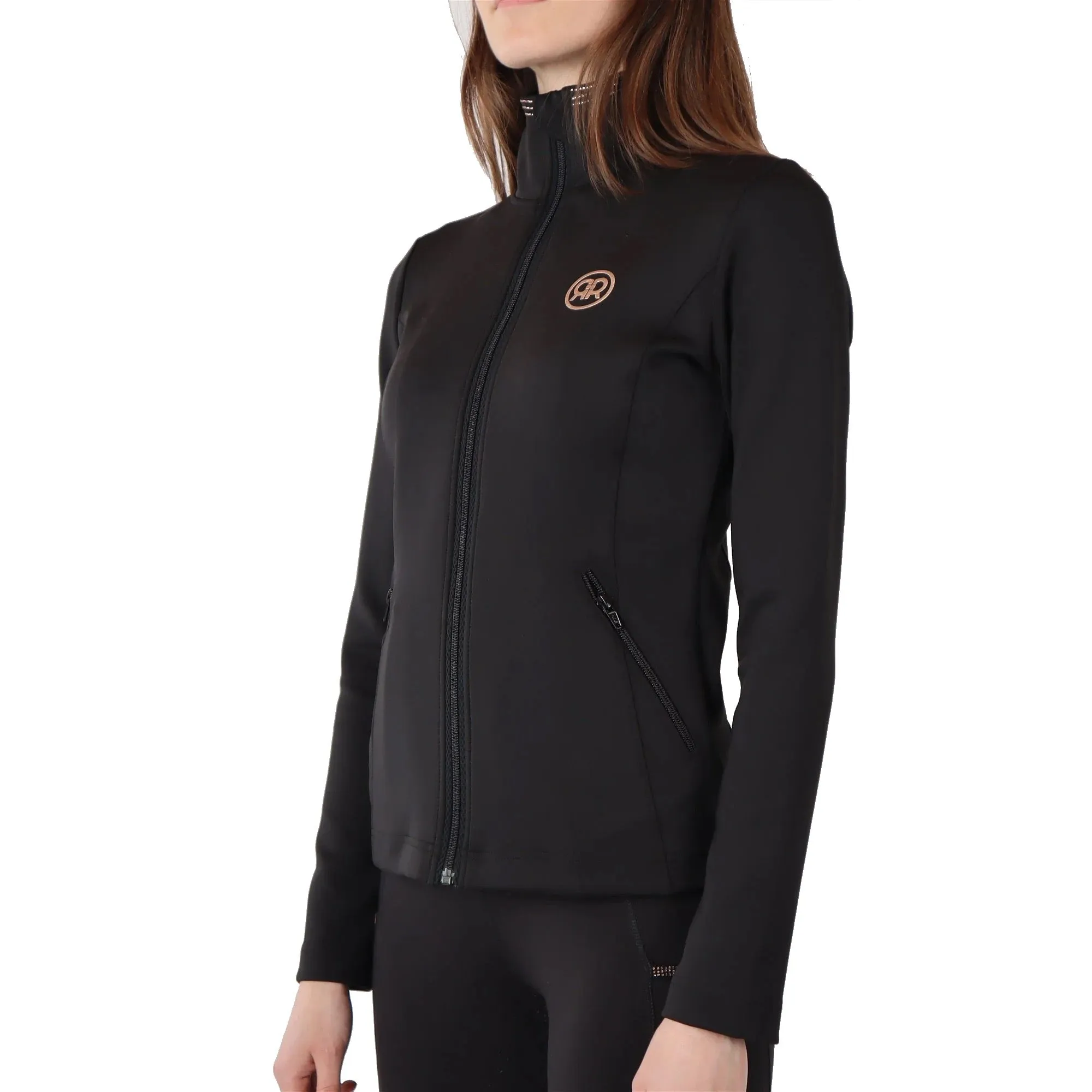 Montar REBEL Rosegold Crystal Full Zip Lightweight Jacket, Black