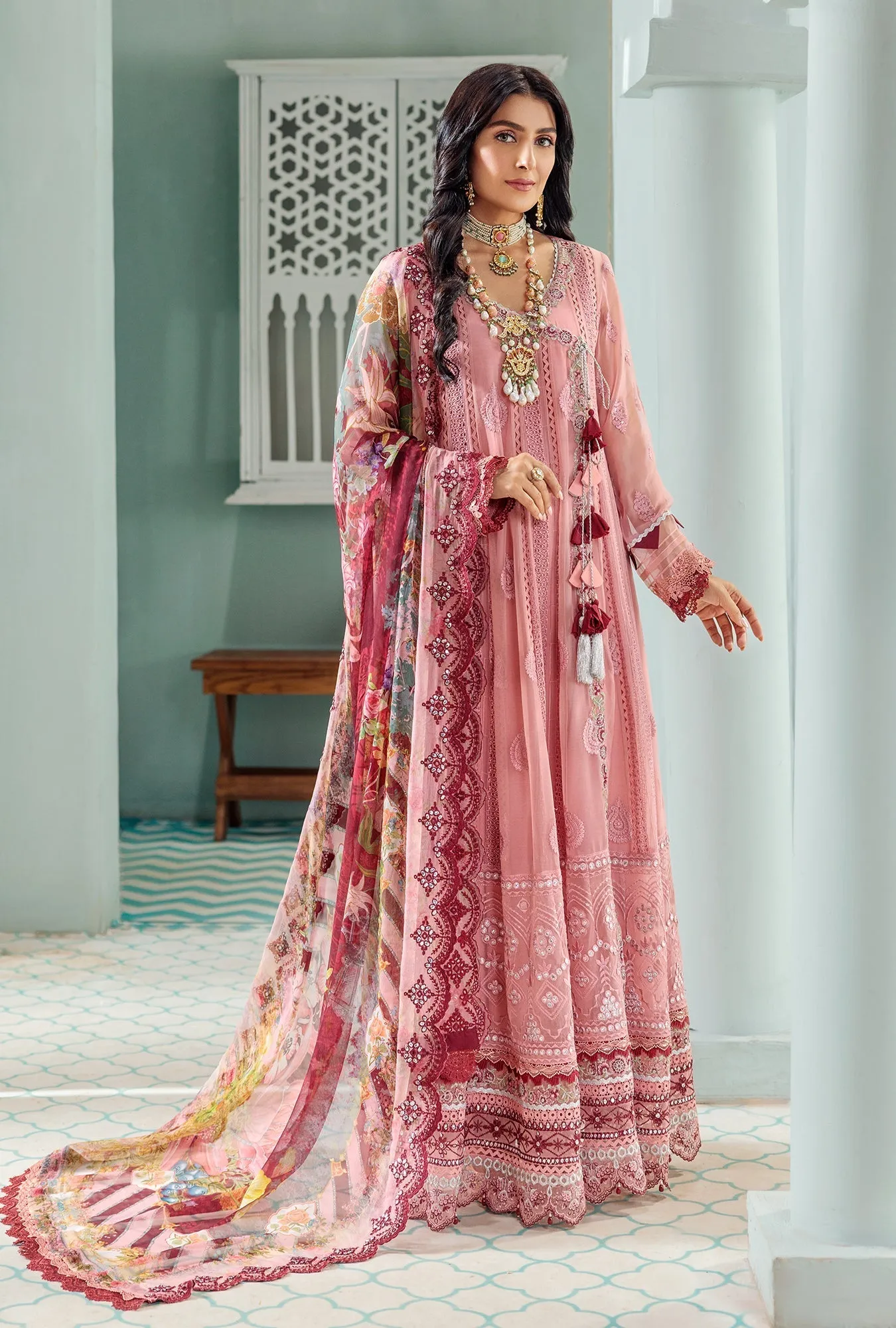 Noor by Saadia Asad · Chiffon Laserkari Collection – D2-HERMOSA