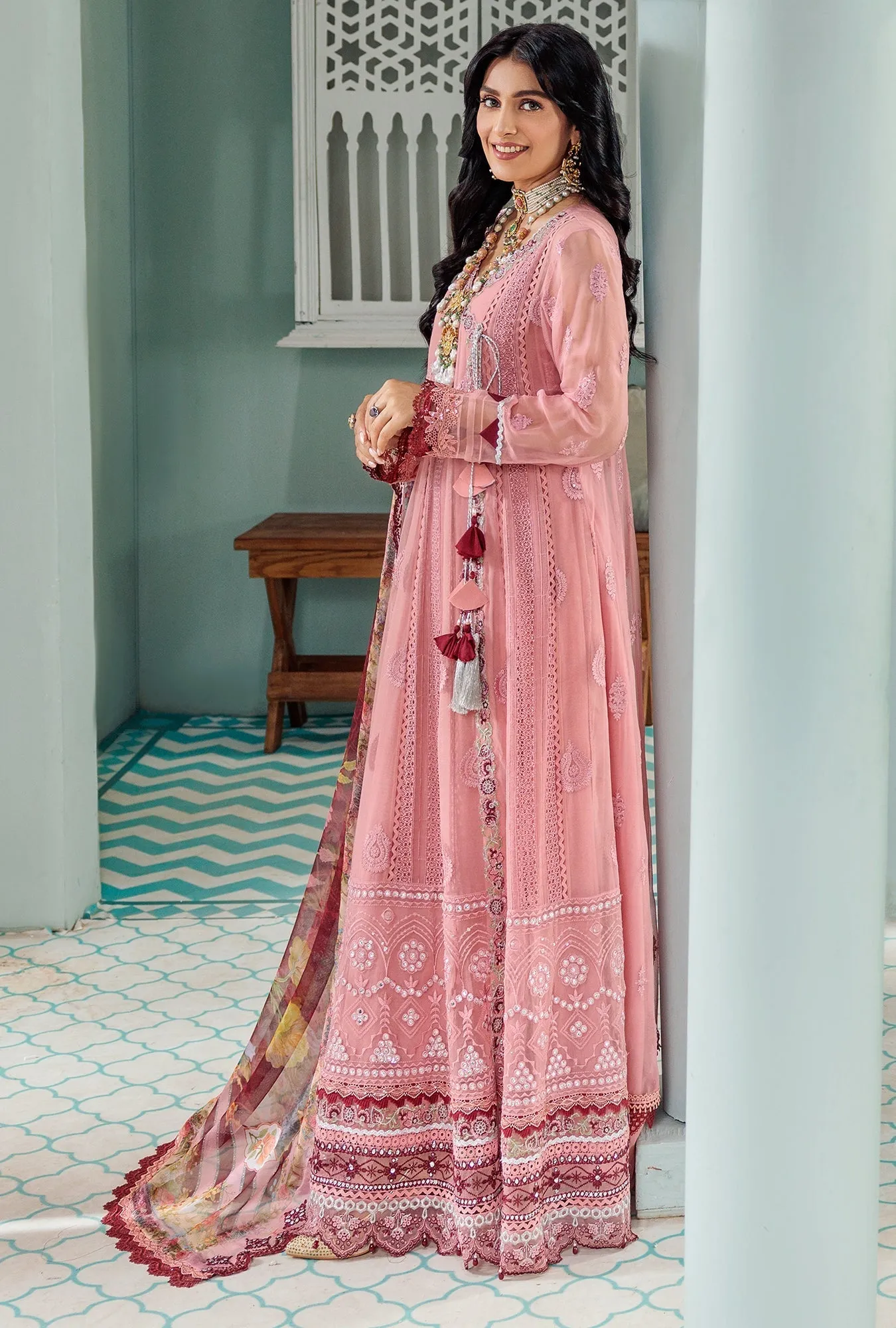 Noor by Saadia Asad · Chiffon Laserkari Collection – D2-HERMOSA