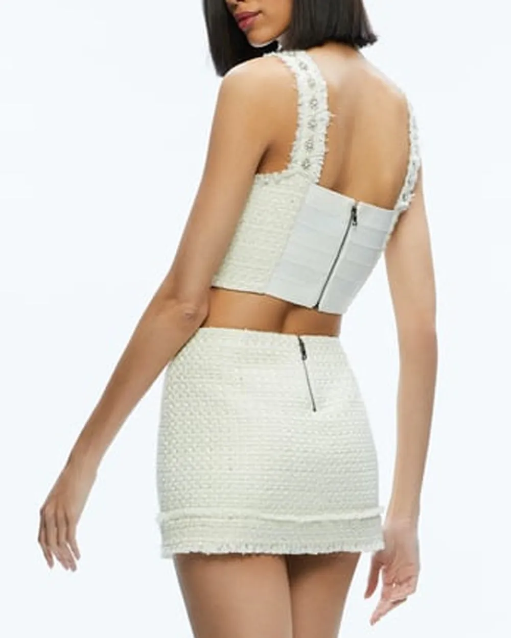 Off White Embellished Vicenta Corset