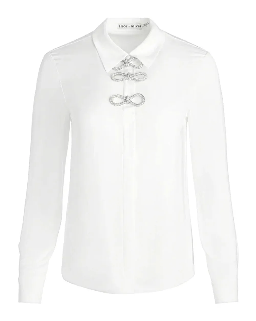 Off White Willa Top with Embellished Bow Detail