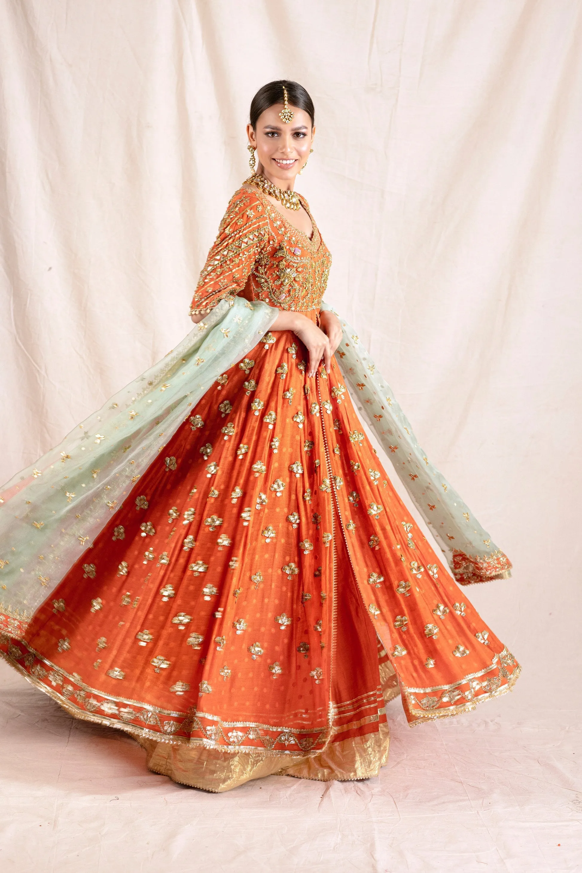 Orange Lehenga Frock Lehenga Pakistani Mehndi Dresses