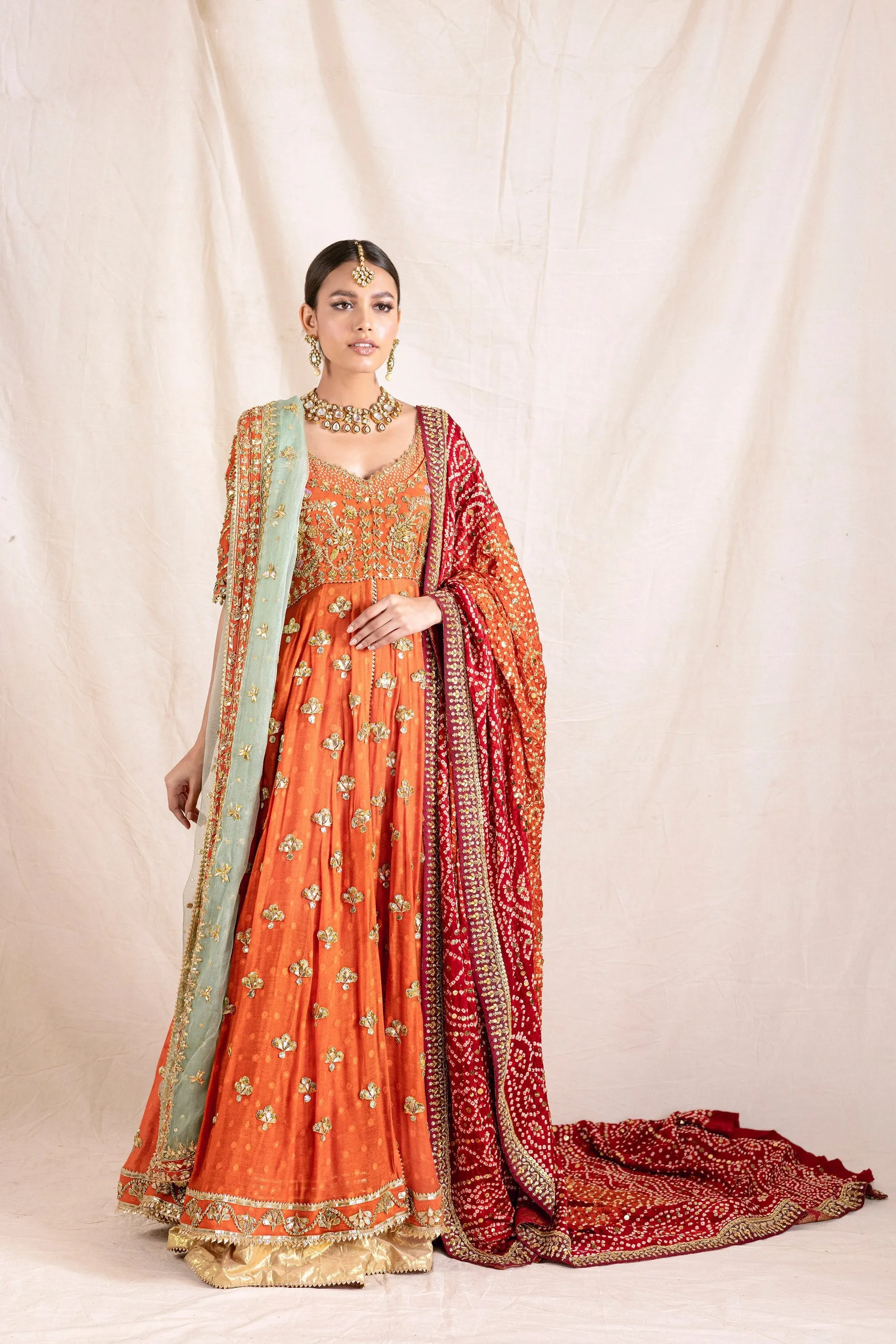 Orange Lehenga Frock Lehenga Pakistani Mehndi Dresses