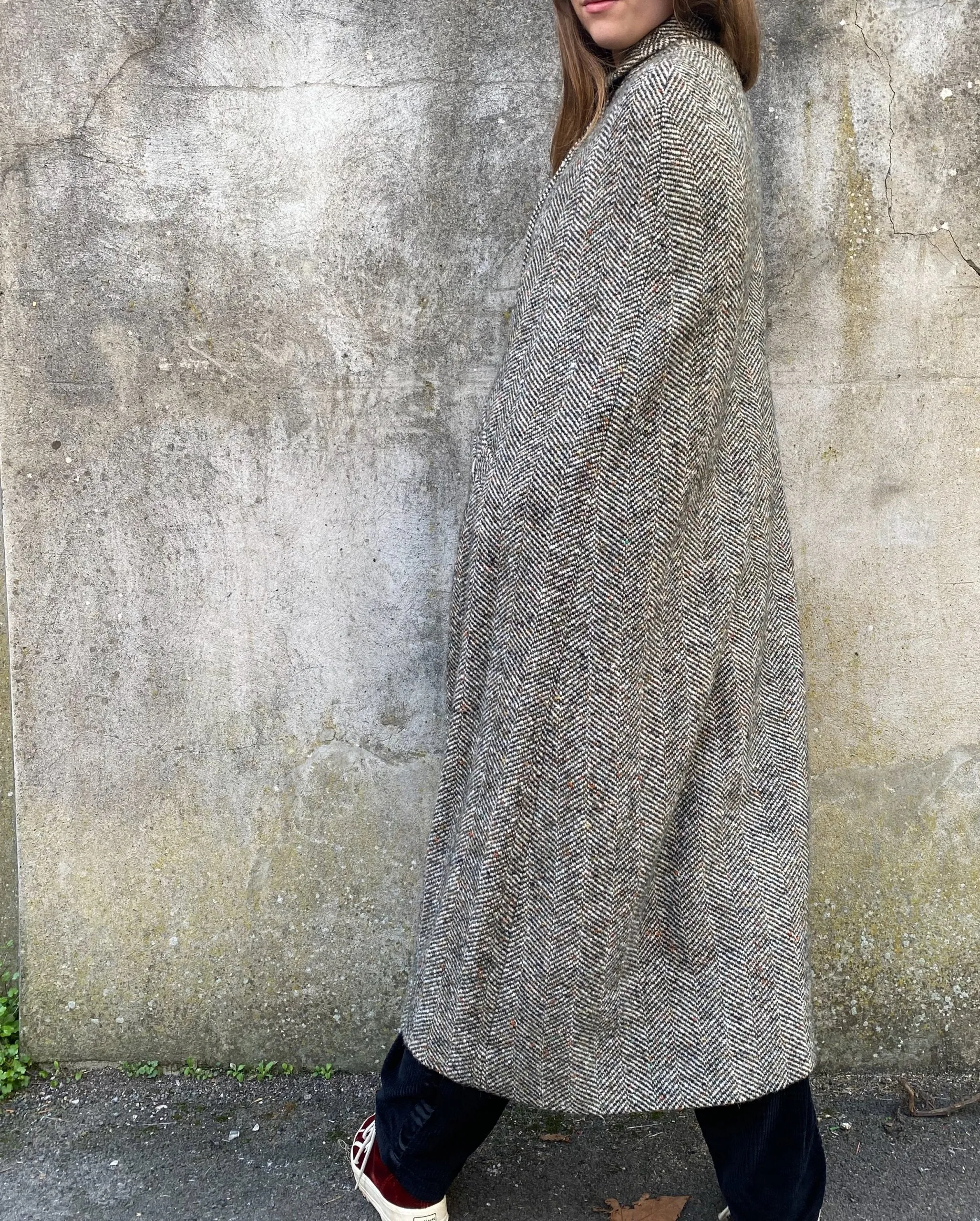 Polished 1960/70s Tweed Double-Breasted Cape