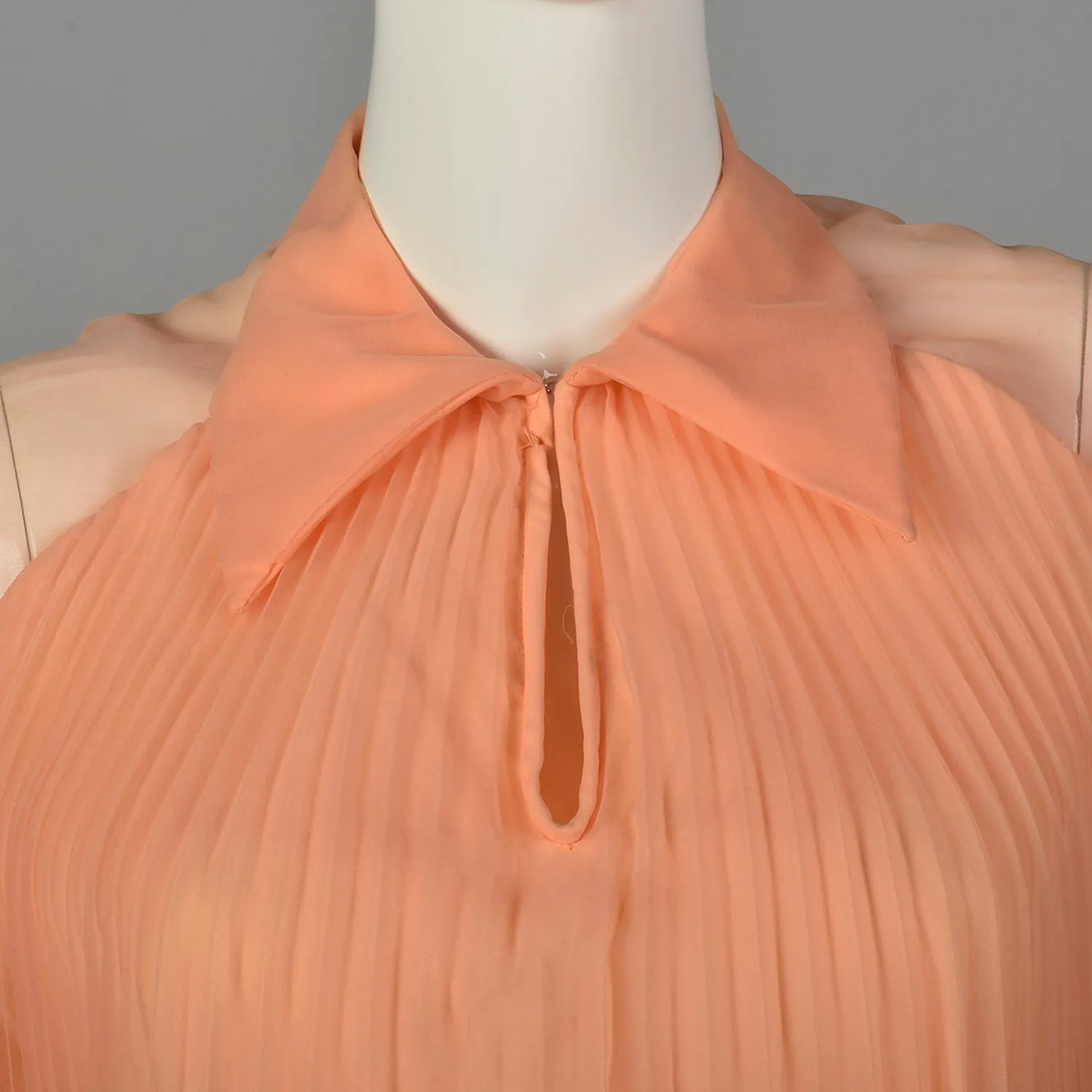 Small 1970s Orange Chiffon Palazzo Pants and Matching Top Outfit