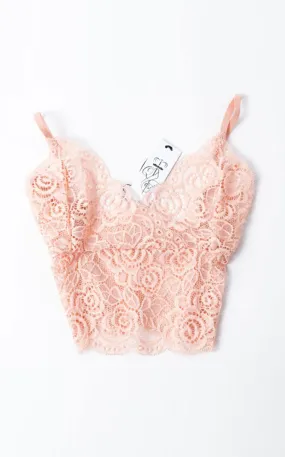 Strappy Apricot Lace Bralette