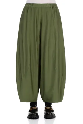 Taper Dark Sage Silk Bamboo Trousers