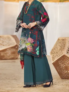 Teal Khaddar 3 Piece Stitched - AWP-3PS-341