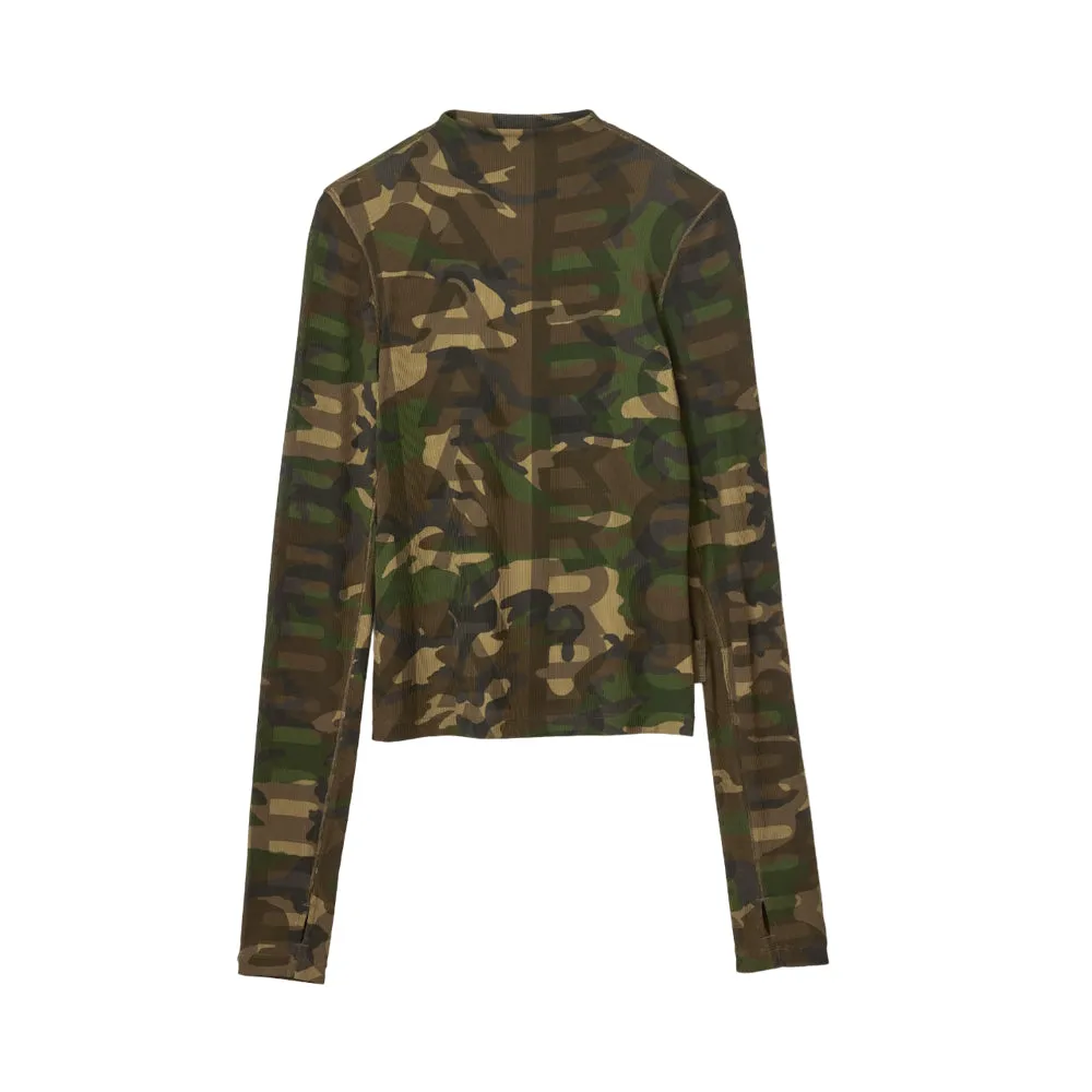 THE CAMO SHEER LONG SLEEVE