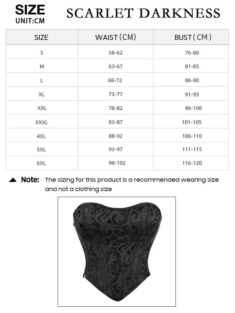 Women Victoria Gothic Satin Jacquard Bustier Tops